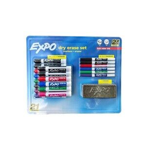 EXPO Dry Erase Set 21 Pieces 14 Chisel Tip, 6 Fine Tip, and 1 Eraser